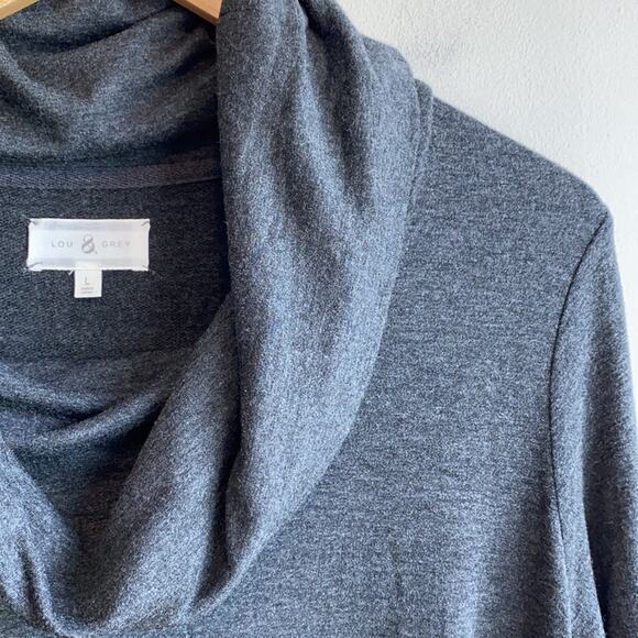 Lou & Grey SignatureSoft Cowl Neck Dress L Grey - Picture 4 of 9